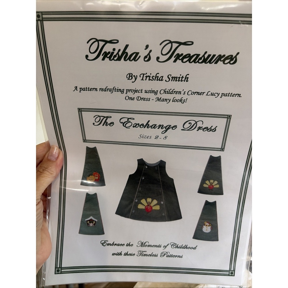 Trisha’s Treasures The Exchange Dress Sewing Pattern Size 2-8  New